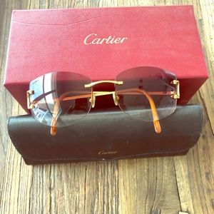 Cartier vintage Rimless C Decor Sunglasses
